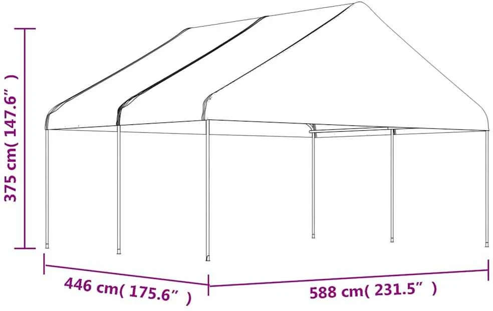 Proginė palapinė su šoninėmis sienomis, juoda, 3x6m