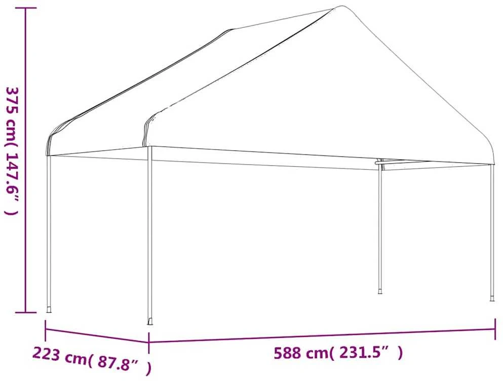 Proginė palapinė su šoninėmis sienomis, juoda, 3x6m