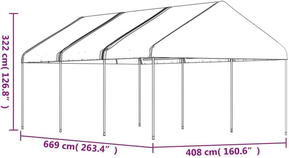 Profesionali proginė palapinė, žalios spalvos, 4x4m, 90g/m²