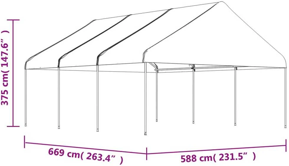 Proginė palapinė su šoninėmis sienomis, žalia, 4x4m, 90g/m²