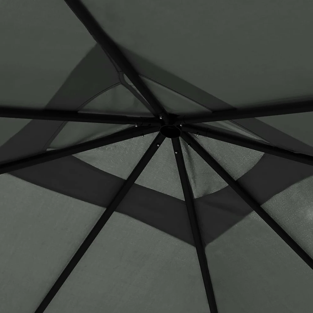 Pavėsinė su stulpų uždangalais, antracito, 3x3x2,6m, 160g/m²
