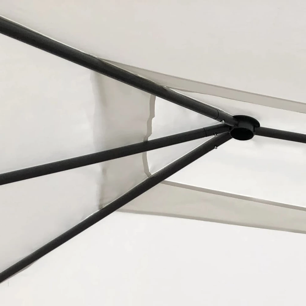 Pavėsinė su stulpų uždangalais, kreminė, 2,98x5,3x2,59m 160g/m²