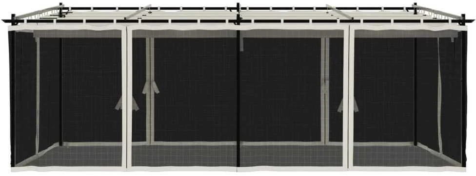 Proginė palapinė, baltos spalvos, 4x4m