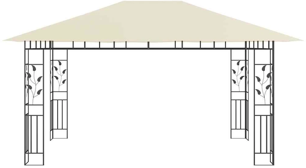 Pavėsinė su tinkleliu nuo uodų, kreminė, 4x3x2,73m, 180g/m²