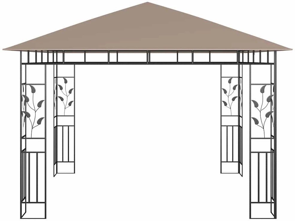 Pavėsinė su tinkleliu nuo uodų, taupe spalvos, 3x3x2,73m