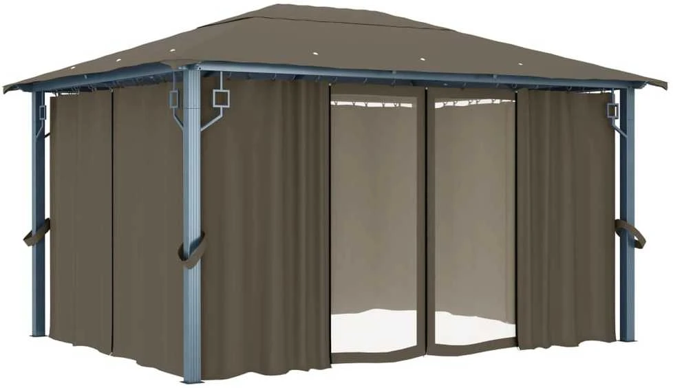 Prie sienos montuojama pavėsinė, antracito, 3x6m, audinys