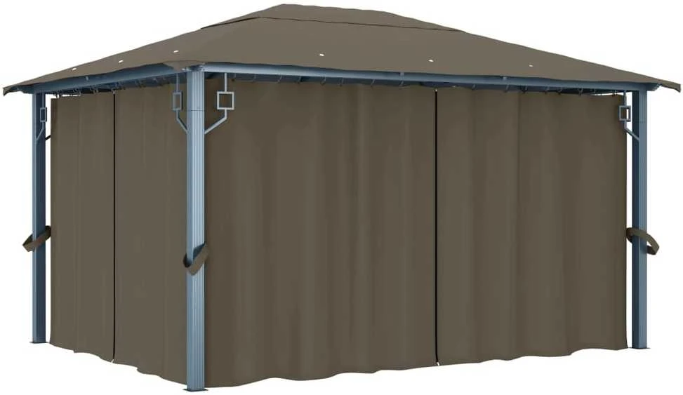 Prie sienos montuojama pavėsinė, antracito, 3x6m, audinys