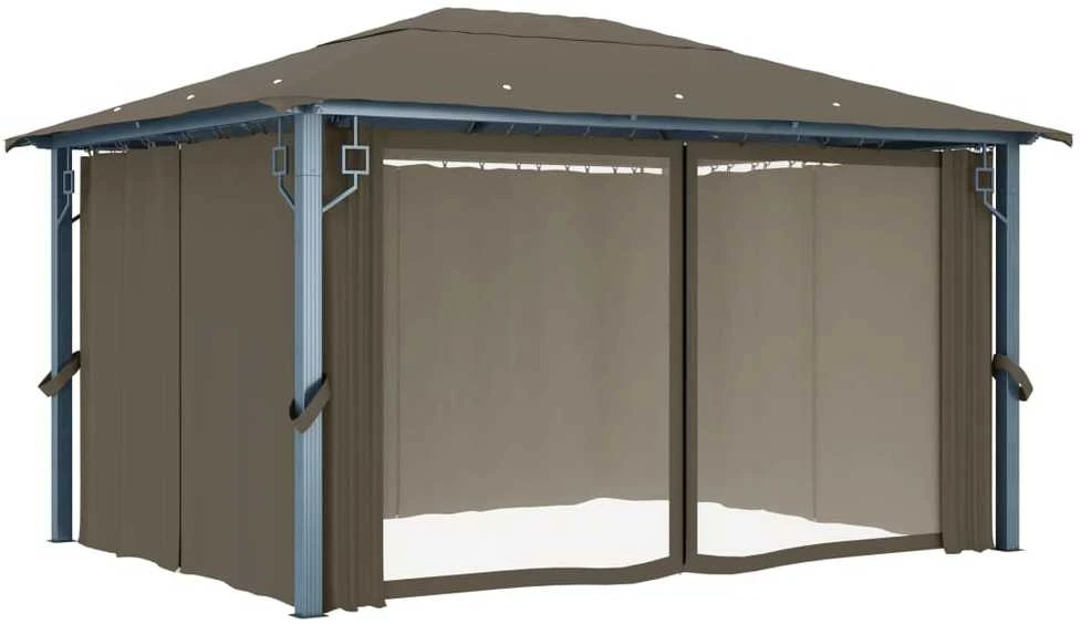 Prie sienos montuojama pavėsinė, antracito, 3x6m, audinys