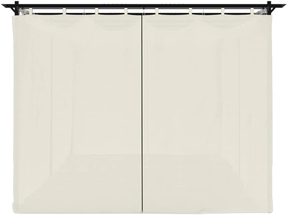 Pavėsinė su užuolaidomis, kreminės, 6x3m, plienas
