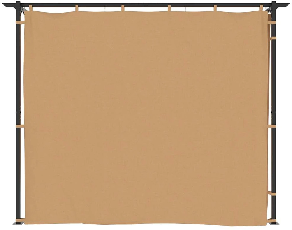 Pavėsinė su užuolaidomis, taupe spalvos, 3x3m, plienas