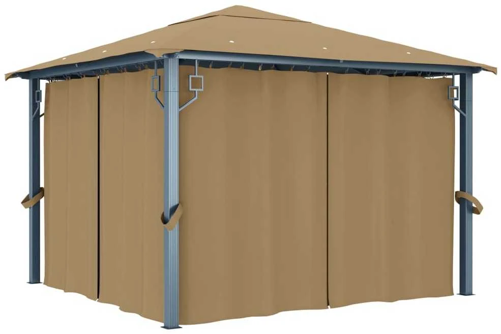 Pavėsinė su tinkleliu nuo uodų, taupe spalvos, 4x3x2,73m