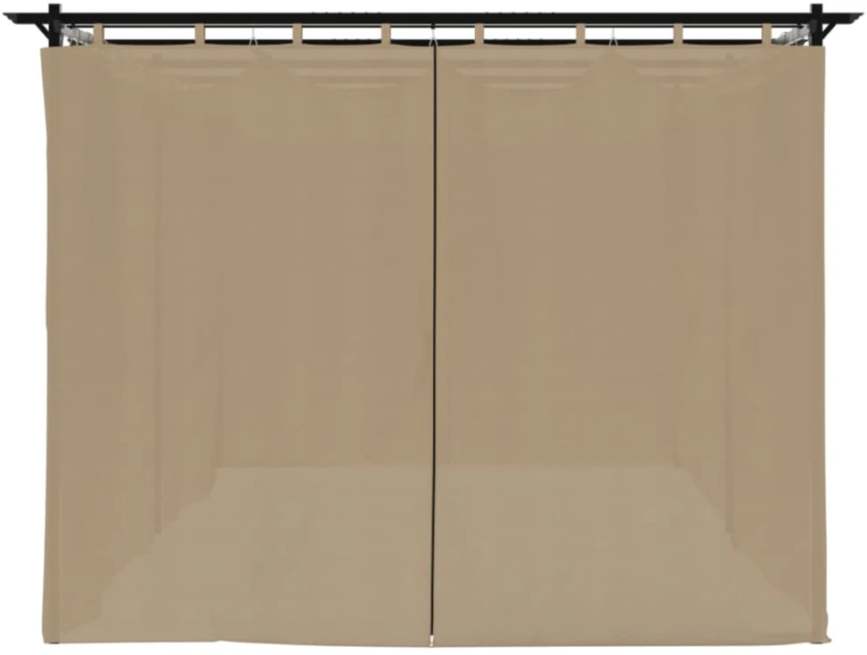 Pavėsinė su užuolaidomis, taupe spalvos, 6x3m, plienas