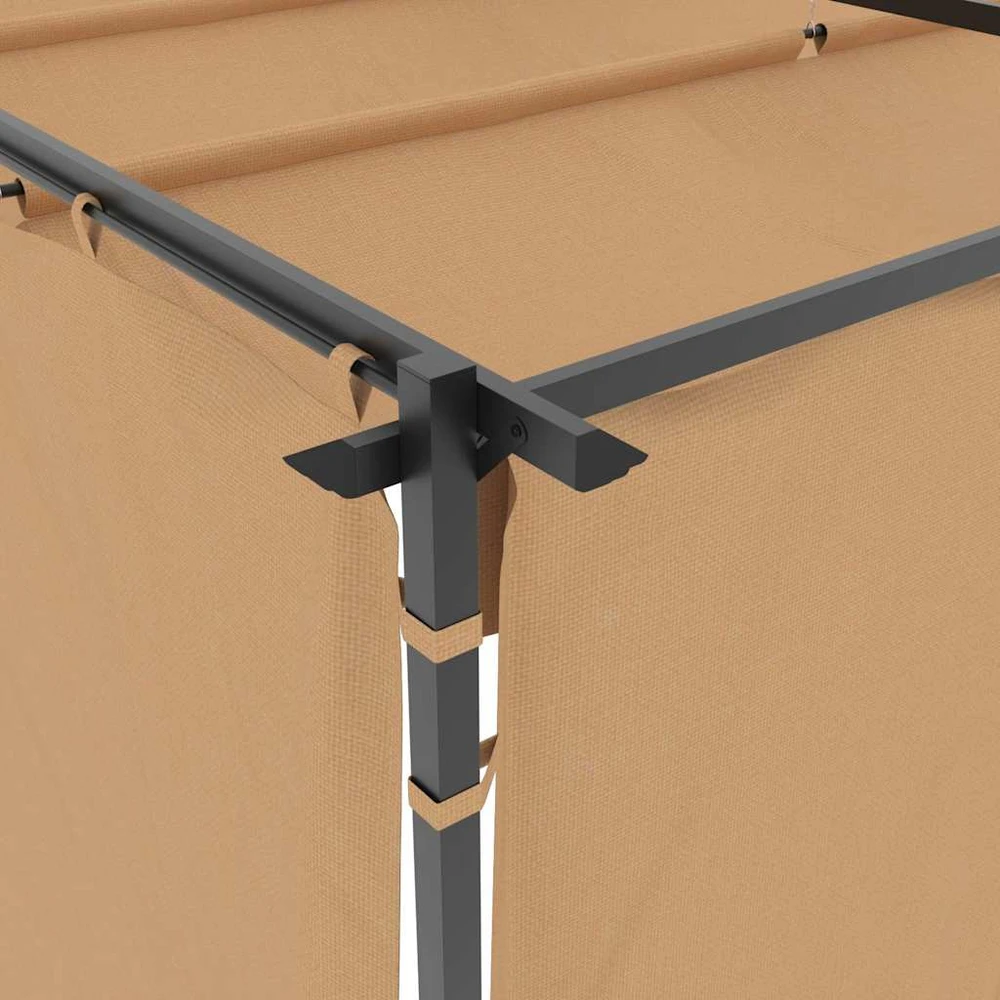 Pavėsinė su užuolaidomis, taupe spalvos, 3x3m, plienas