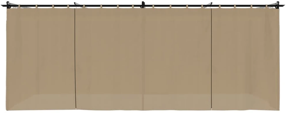 Pavėsinė su užuolaidomis, taupe spalvos, 6x3m, plienas