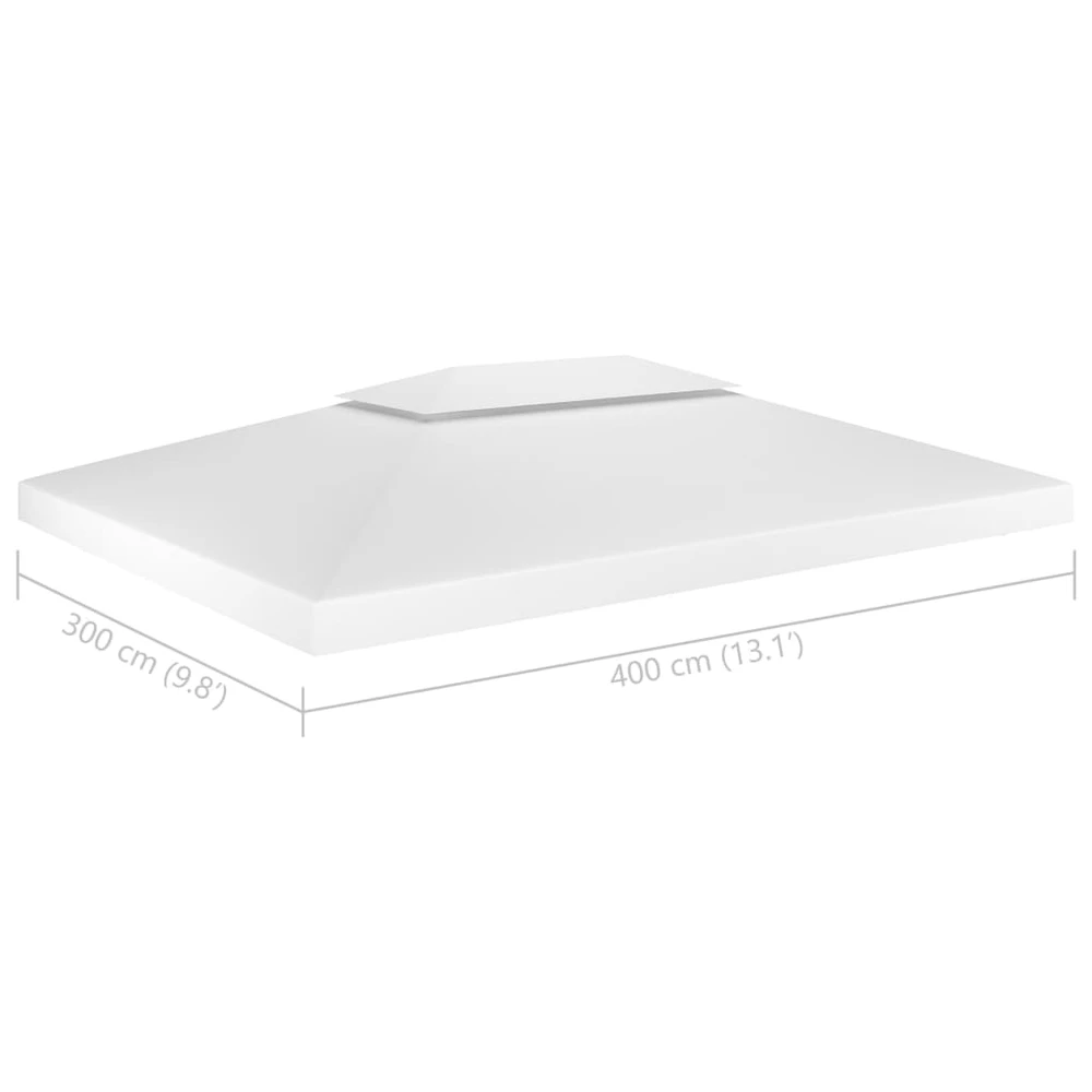 Pavėsinės uždangalas, 2 pakopų, baltas, 4x3m, 310 g/m²