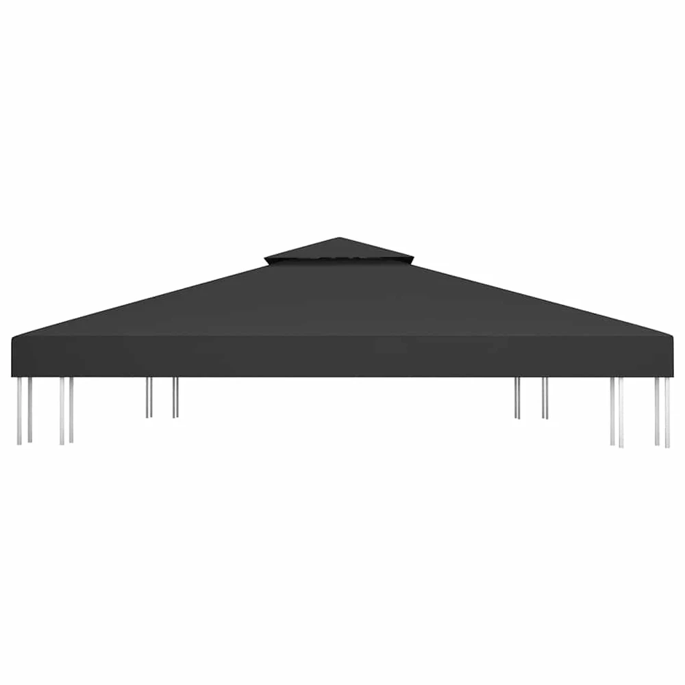 Pavėsinės uždangalas, 2 pakopų, juodas, 4x3m, 310 g/m²