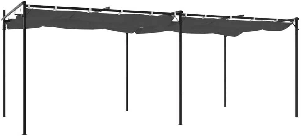 Pavėsinė su užuolaidomis, antracito spalvos, 3x3m