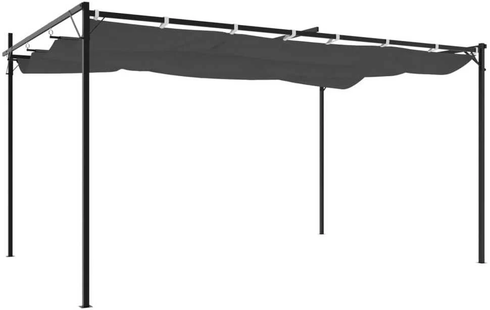 Pavėsinė su užuolaidomis, antracito sp., aliuminis, 300x300cm