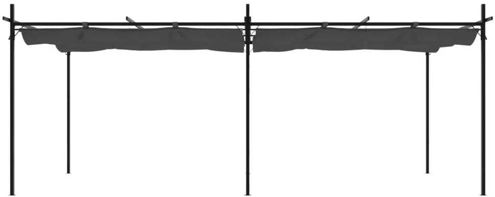 Pavėsinė su užuolaidomis, antracito spalvos, 3x3m