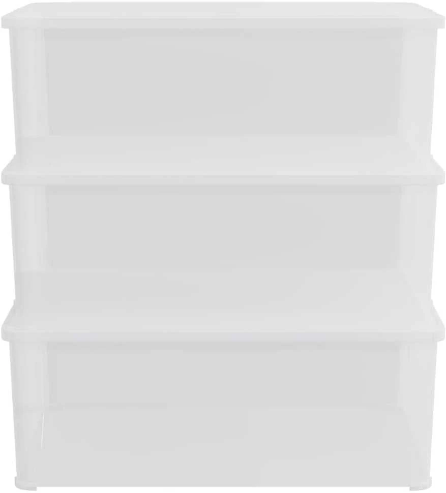 Plastikinės daiktadėžės, 3vnt., 10l, sukraunamos