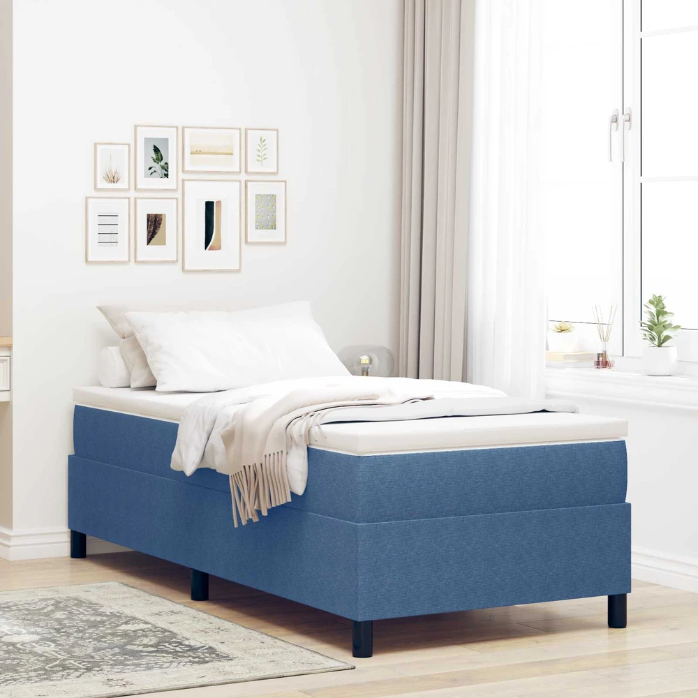 Platforminės lovos rėmas Mėlyna 90 x 200 cm Kordūrinis audinys