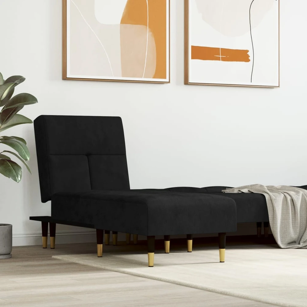 Sofa Poilsio gultas, juodos spalvos, aksomas