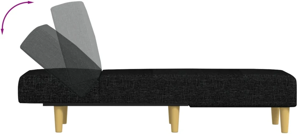 Sofa Poilsio gultas, juodos spalvos, audinys