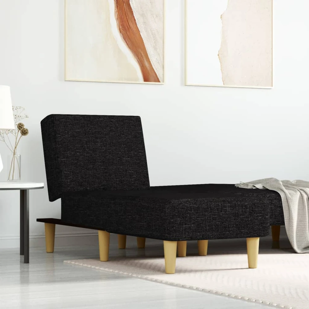 Sofa Poilsio gultas, juodos spalvos, audinys