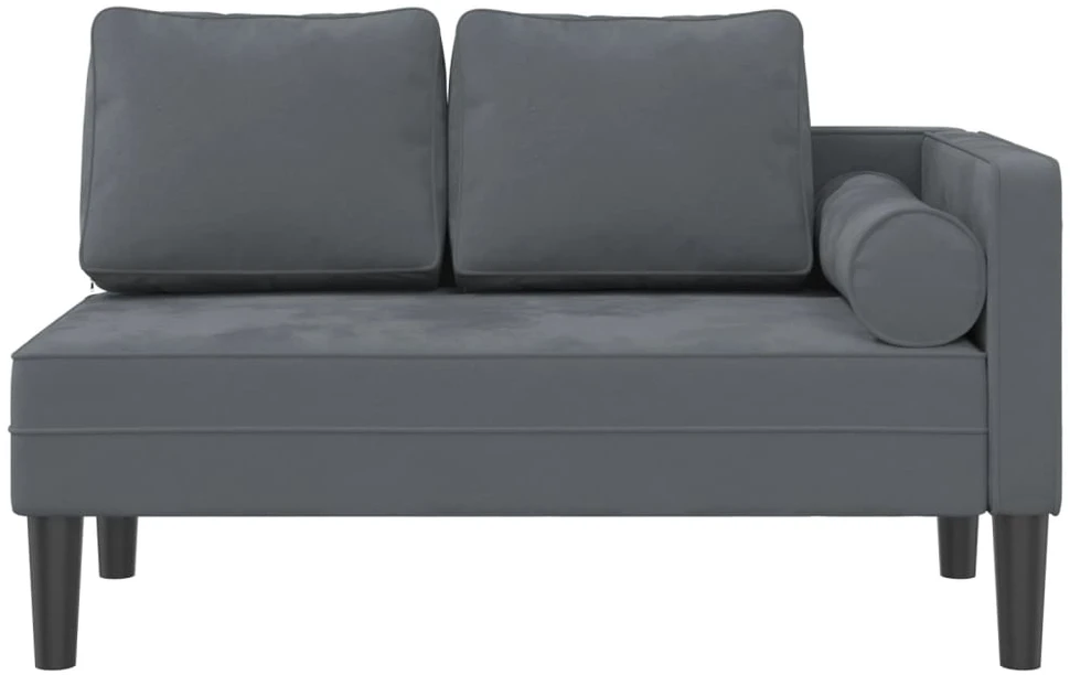 Sofa Poilsio gultas su pagalvėlėmis, tamsiai pilkas, aksomas