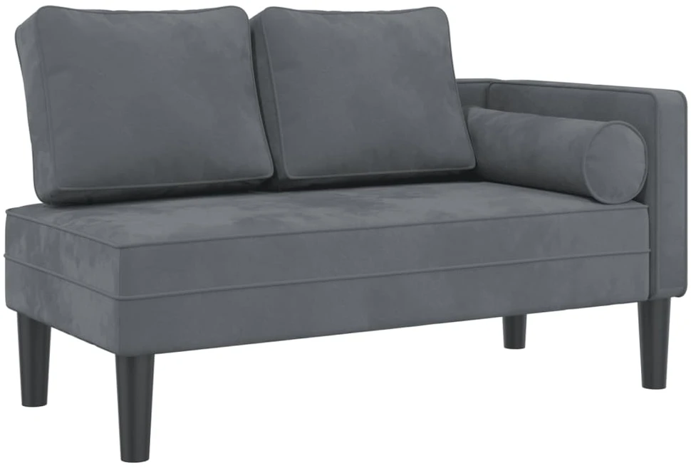 Sofa Poilsio gultas su pagalvėlėmis, tamsiai pilkas, aksomas