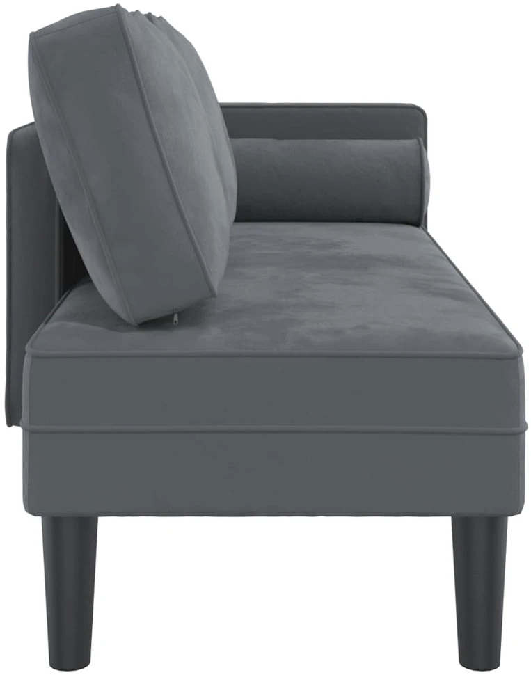 Sofa Poilsio gultas su pagalvėlėmis, tamsiai pilkas, aksomas