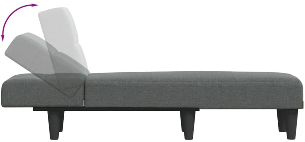 Sofa Poilsio gultas, tamsiai pilkos spalvos, audinys