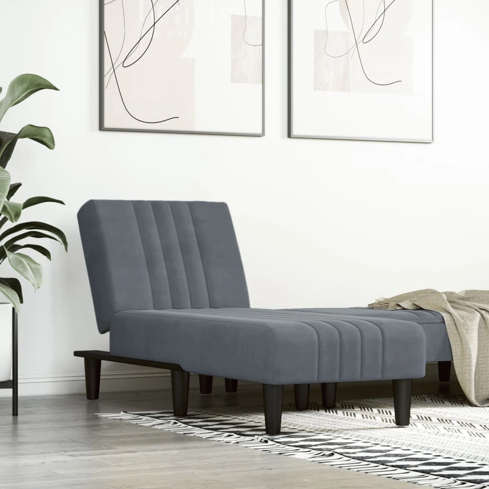 Sofa Poilsio gultas, tamsiai pilkos spalvos, aksomas