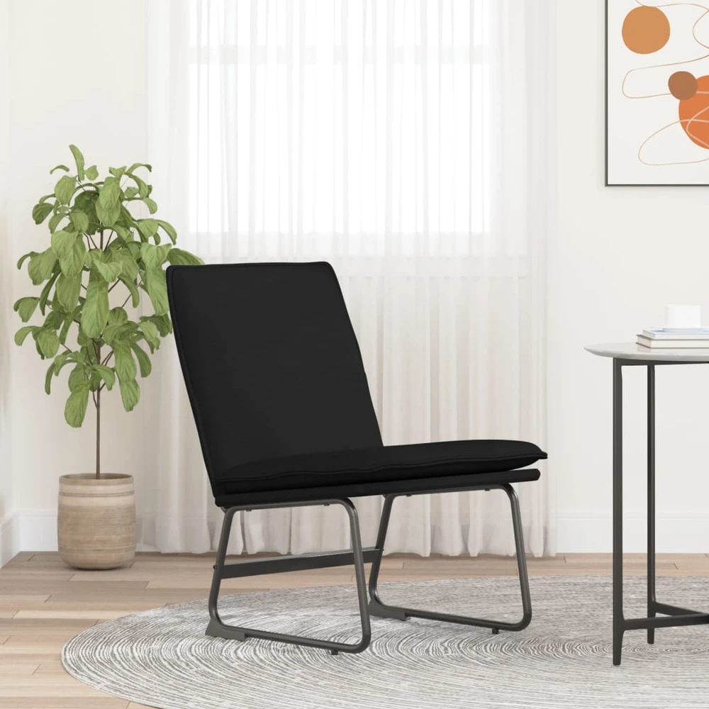 Fotelis Poilsio kėdė, juodos spalvos, 52x75x76cm, audinys