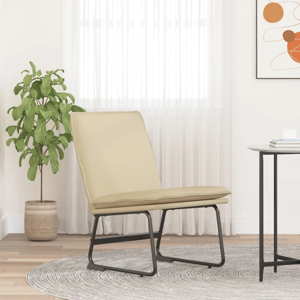Fotelis Poilsio kėdė, kreminės spalvos, 52x75x76cm, audinys