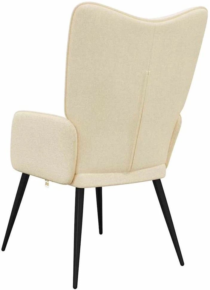 Fotelis Poilsio kėdė, kreminės spalvos, audinys