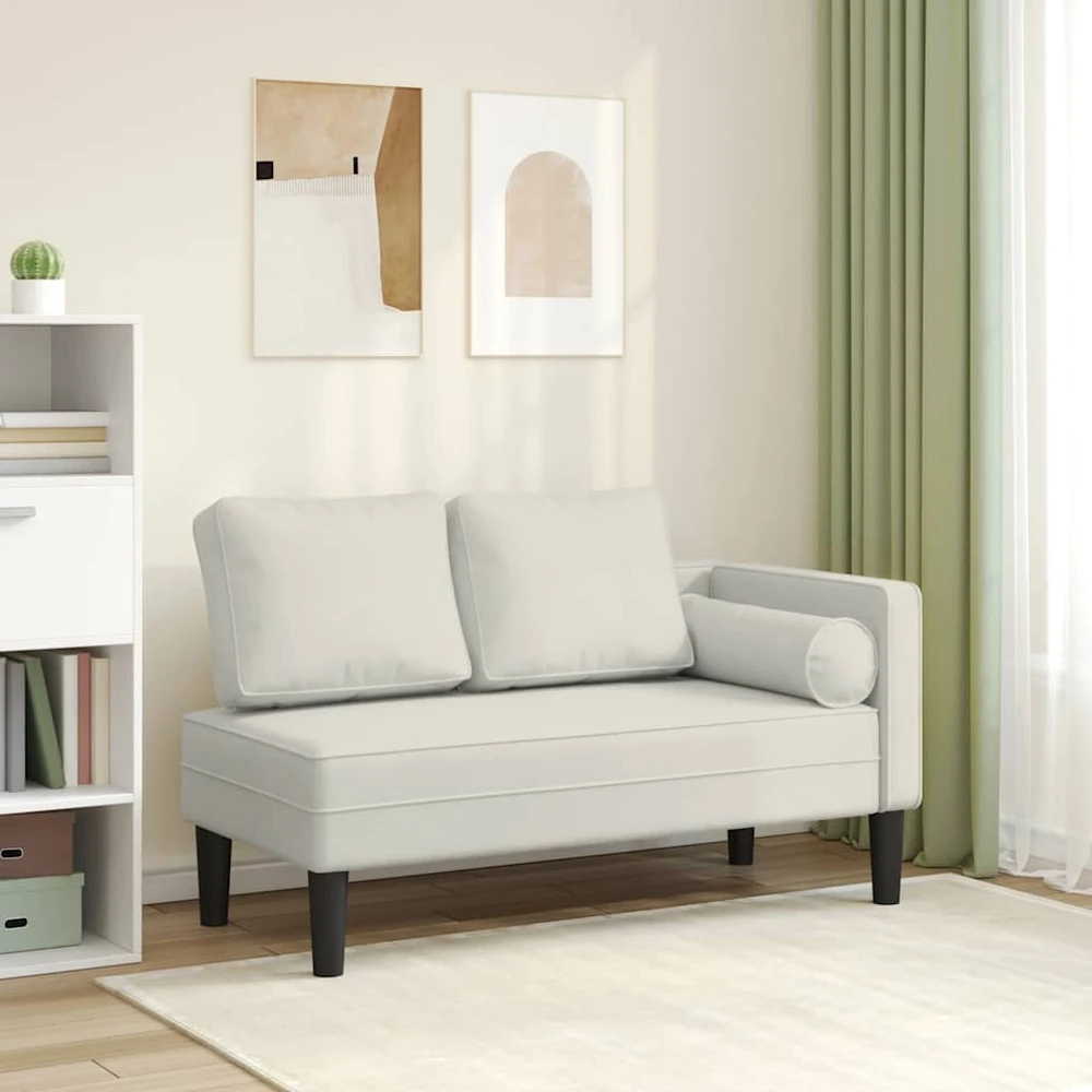Poilsio sofa su pagalvėlėmis, kreminės spalvos, aksomas