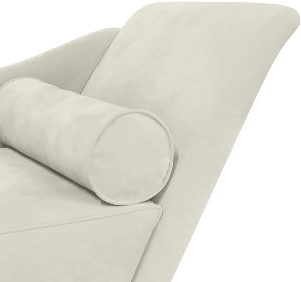 Poilsio sofa su pagalvėlėmis, kreminės spalvos, aksomas