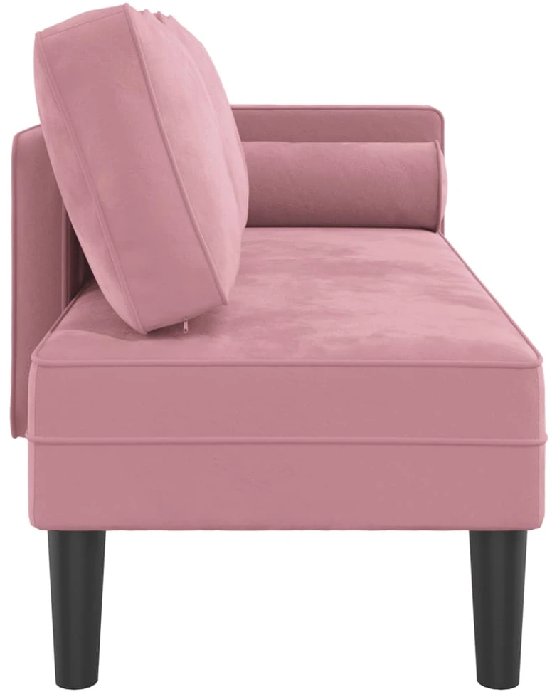 Poilsio sofa su pagalvėlėmis, rožinės spalvos, aksomas