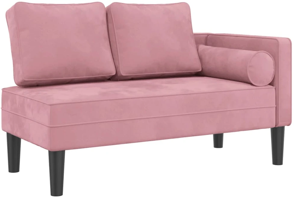 Poilsio sofa su pagalvėlėmis, rožinės spalvos, aksomas