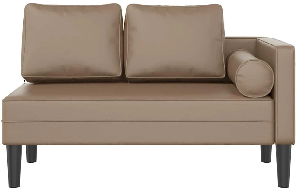 Poilsio sofa su pagalvėmis, kapučino, dirbtinė oda