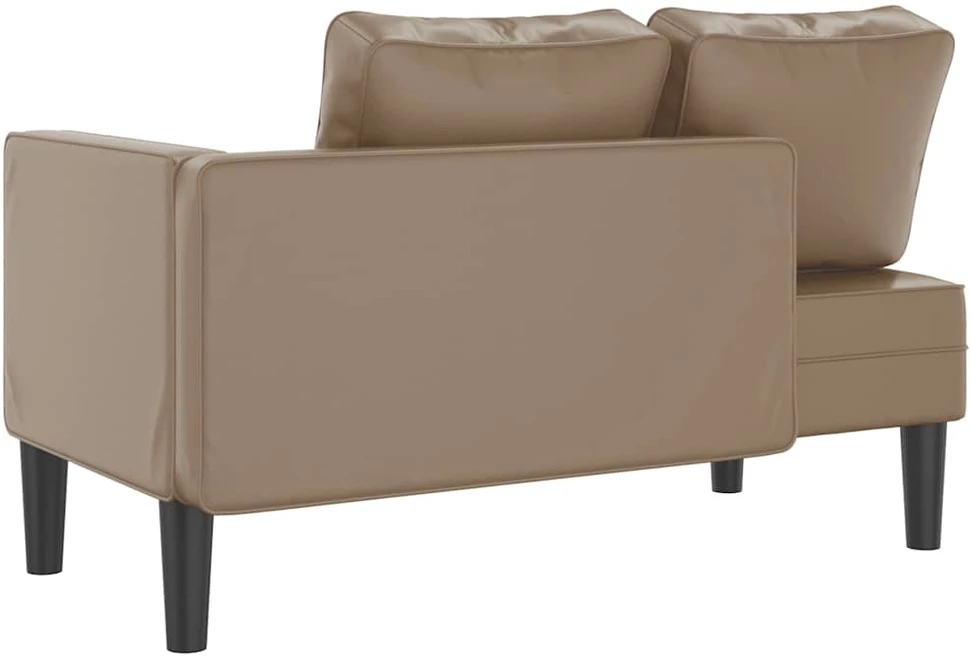 Poilsio sofa su pagalvėmis, kapučino, dirbtinė oda