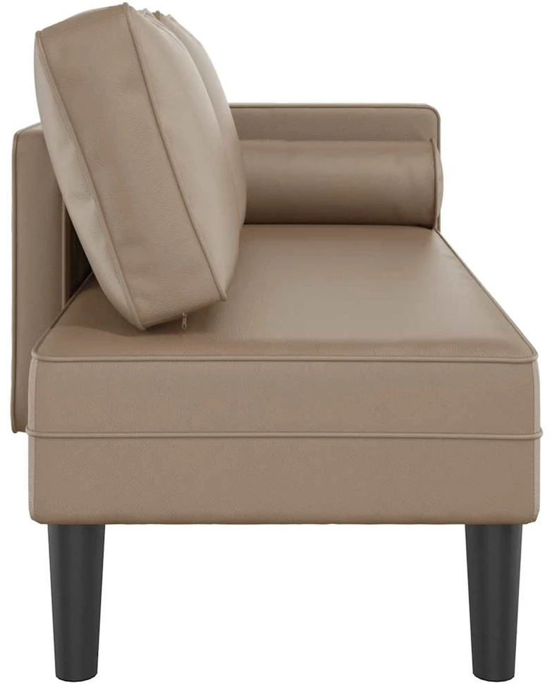 Poilsio sofa su pagalvėmis, kapučino, dirbtinė oda