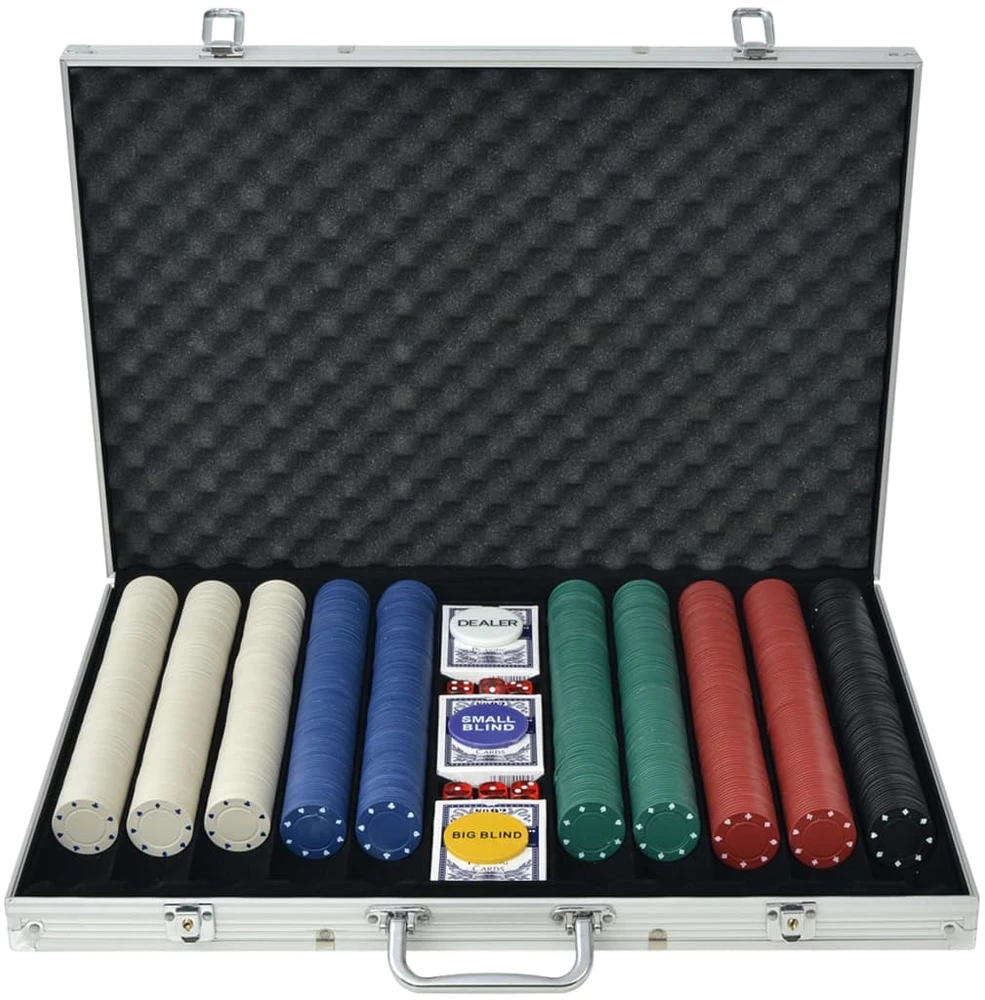Pokerio rinkinys su 1000 žetonų, aliuminis