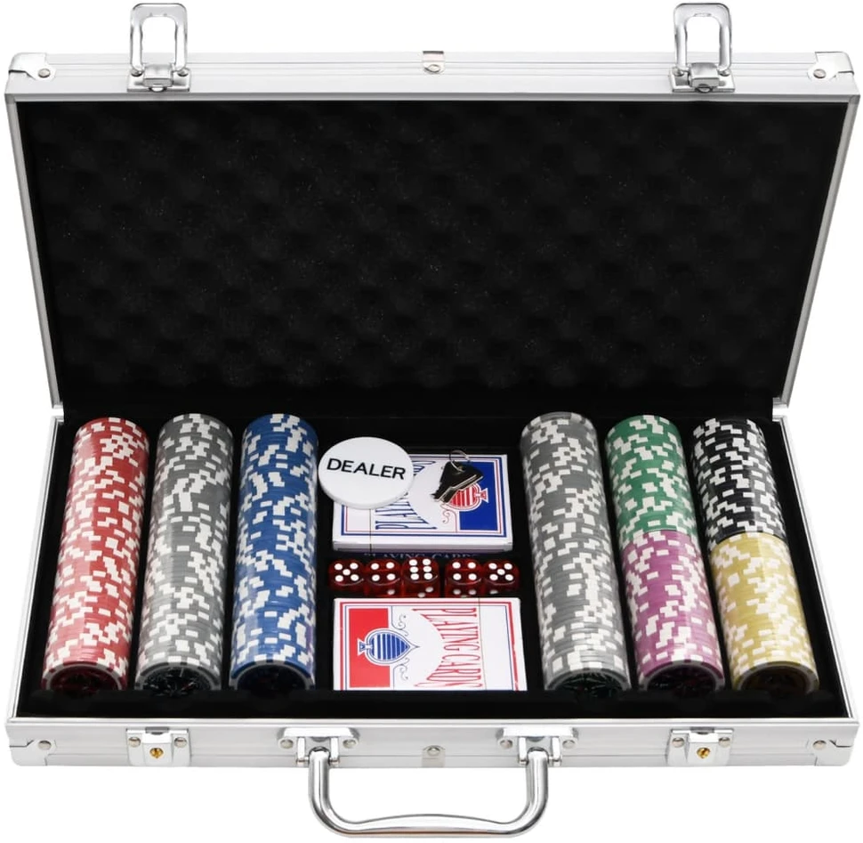 Pokerio žetonų rinkinys, 300vnt., 11,5g