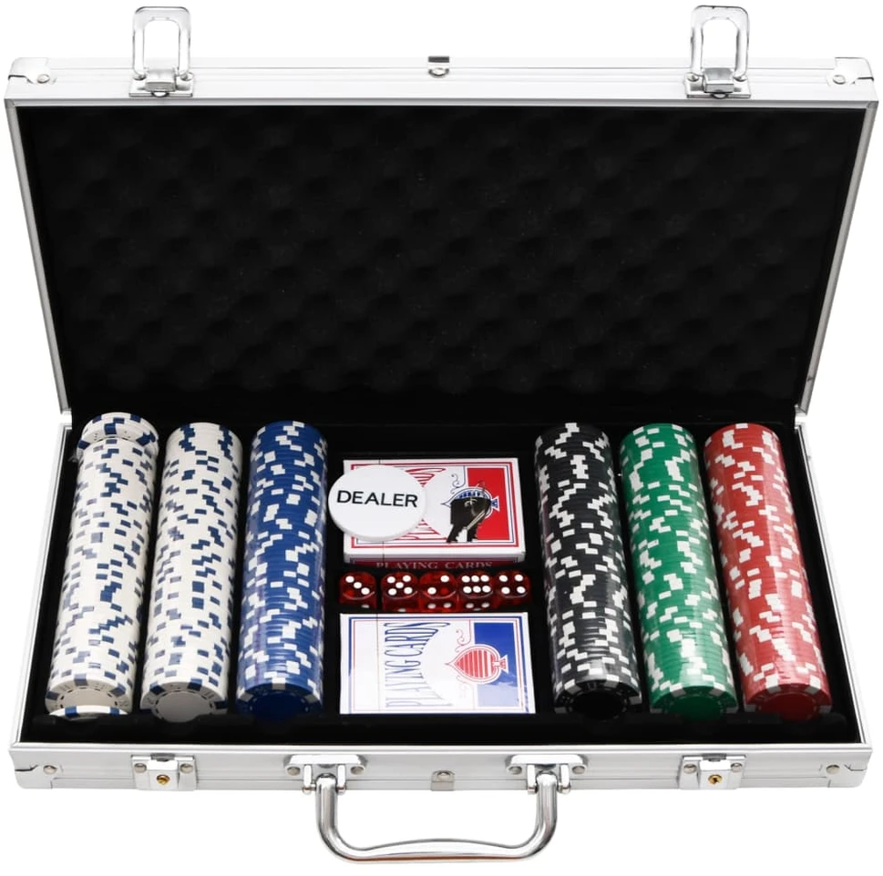Pokerio žetonų rinkinys, 300vnt., 11,5g