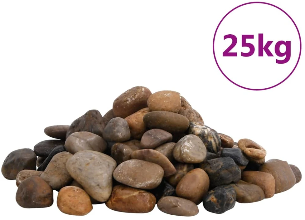 Poliruoti akmenukai, įvairių spalvų, 25kg, 2–5cm
