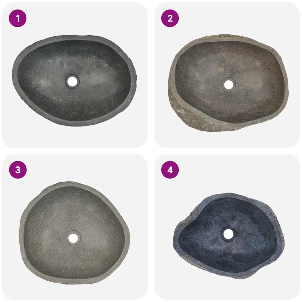 Praustuvas, (45-53)x(34-41)cm, upės akmuo, ovalo formos