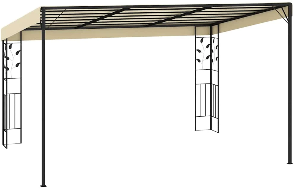 Prie sienos montuojama pavėsinė, kreminės spalvos, 4x3x2,5m