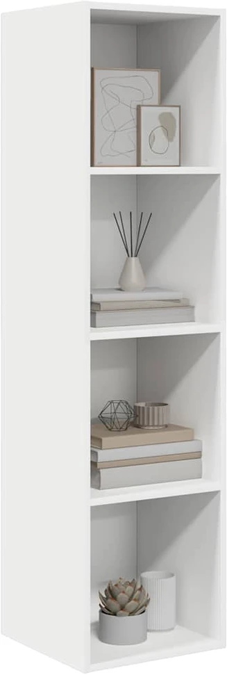 TV staliukas Prie sienos montuojama TV spintelė, balta, 37x37x142,5cm, MDP